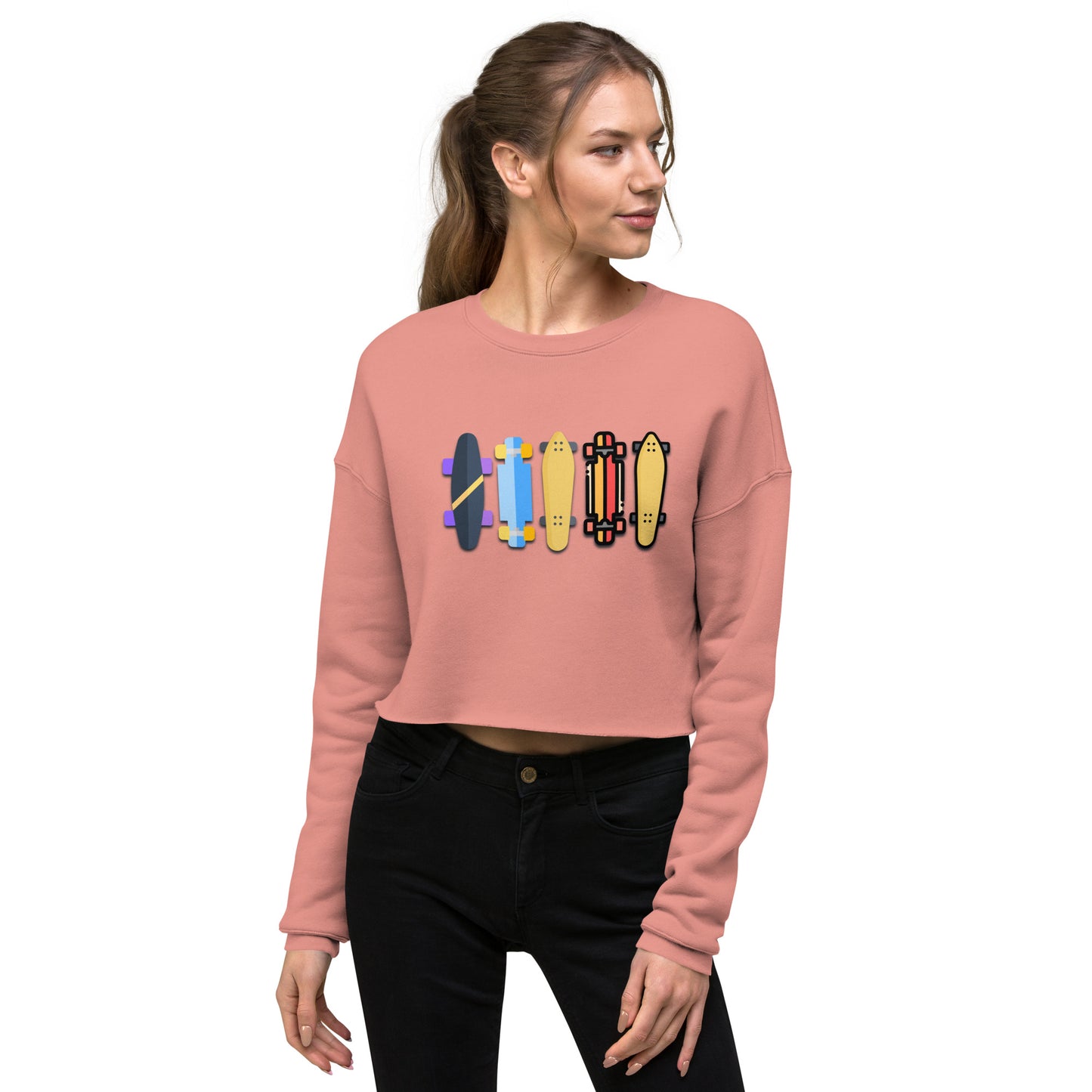 Skateboard Decks Women's Crop Sweatshirt