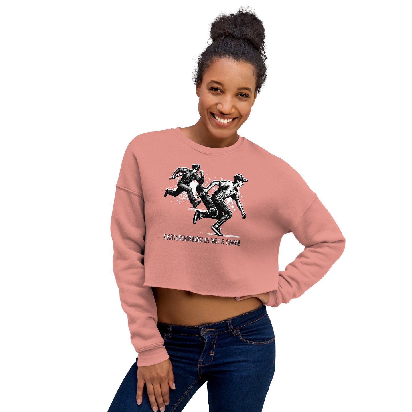 Skateboarding Is Not A Crime Women's Crop Sweatshirt