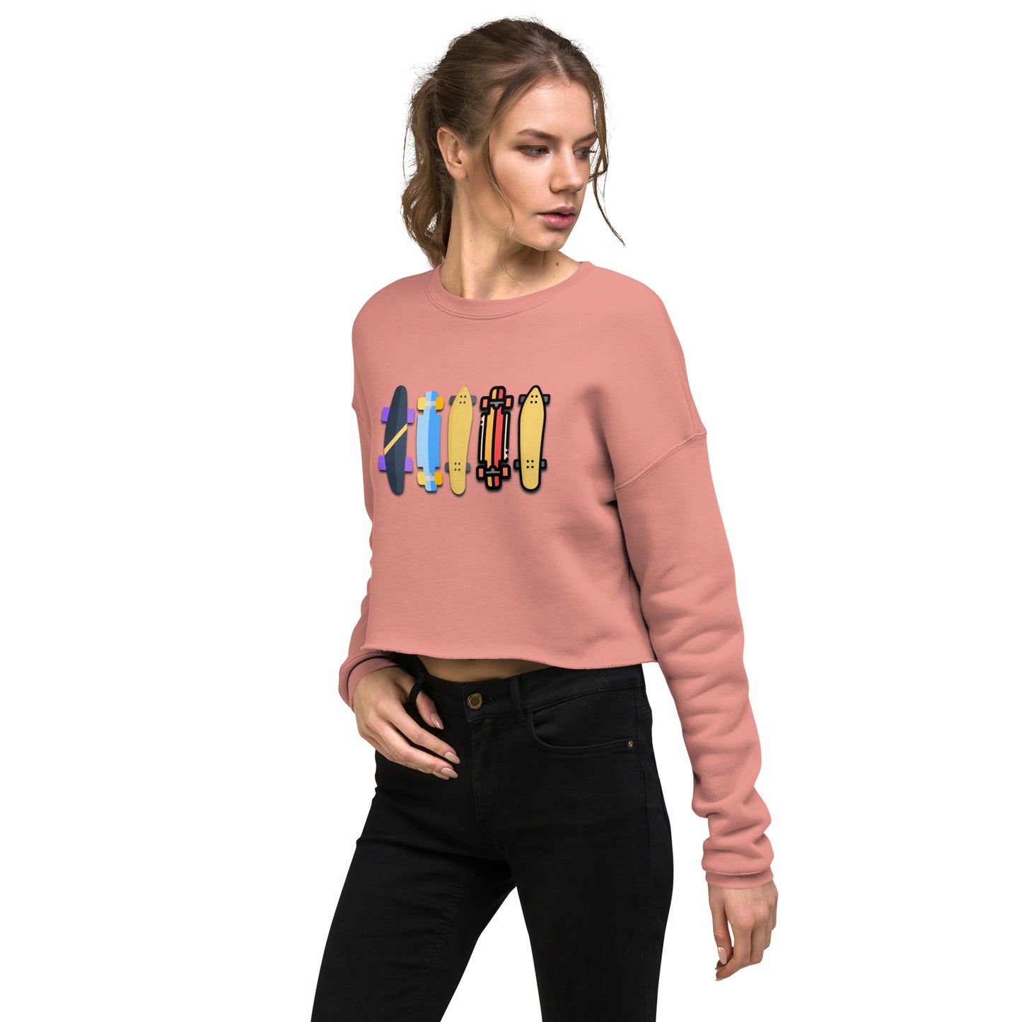 Skateboard Decks Women's Crop Sweatshirt