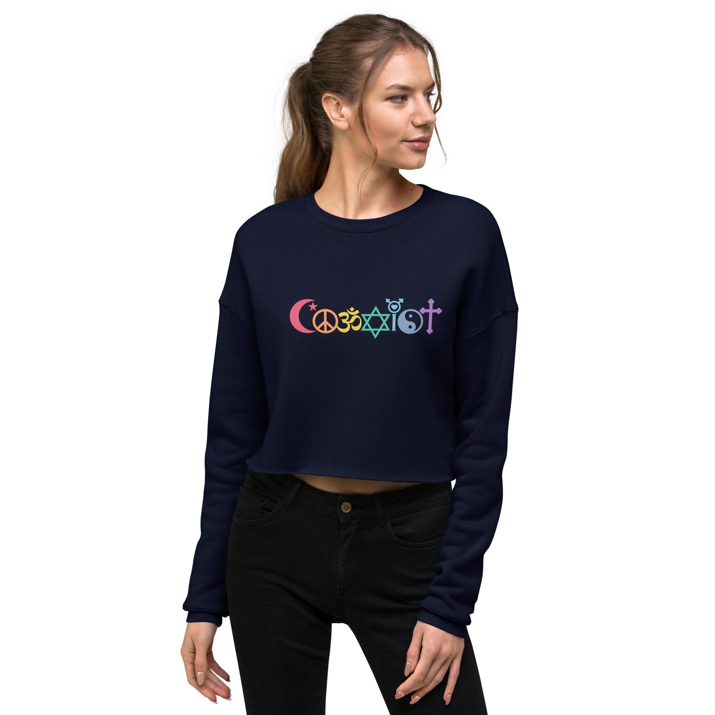 Coexist Rainbow Women's Crop Sweatshirt