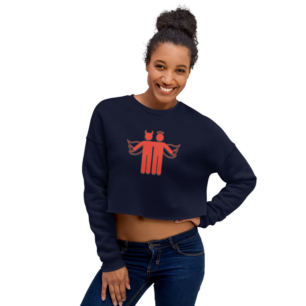 Devil & Angel Women's Crop Sweatshirt