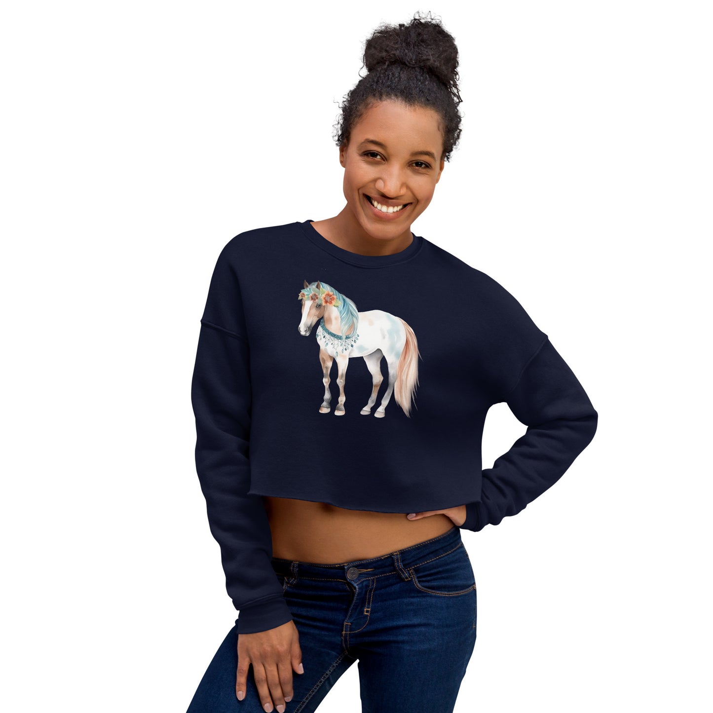 Storybook Horse Women's Crop Sweatshirt