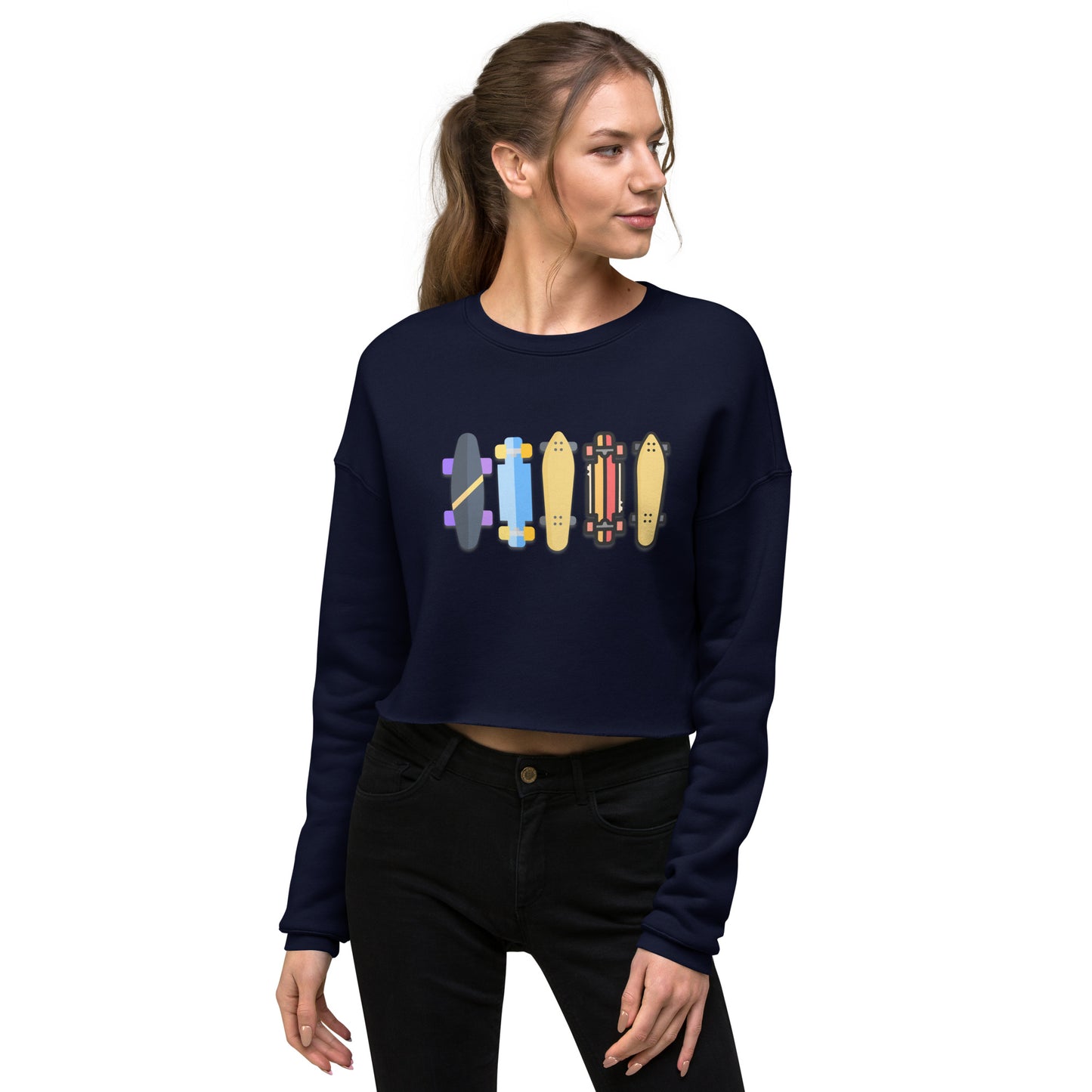 Skateboard Decks Women's Crop Sweatshirt