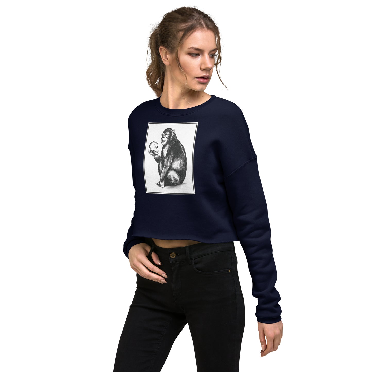 Chimp Thinker Women's Crop Sweatshirt