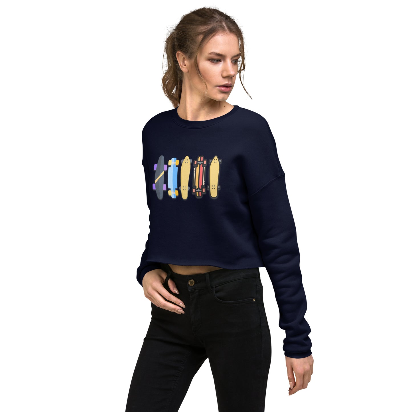 Skateboard Decks Women's Crop Sweatshirt