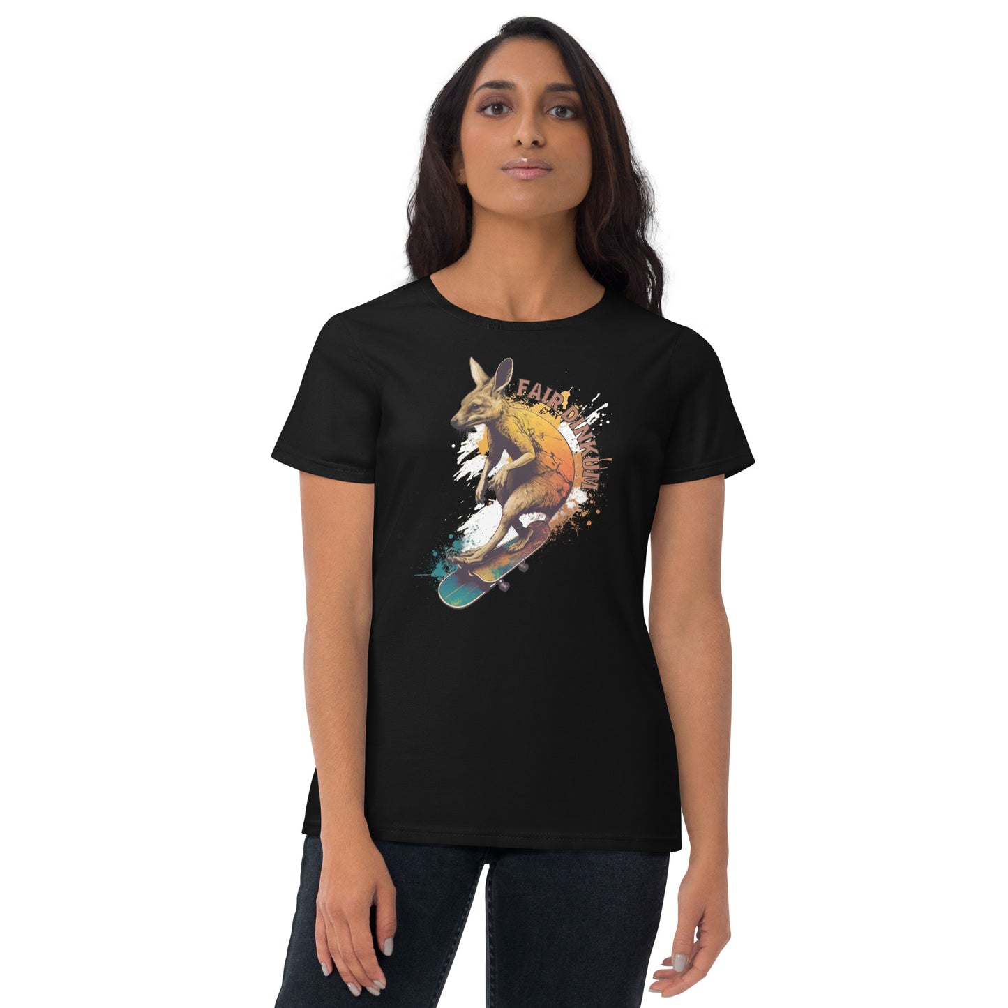 Fair Dinkum Skateboarding Kangaroo Women's Short Sleeve T-Shirt