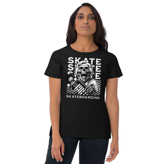 Screaming Skull Skateboarding Women's Short Sleeve T-Shirt