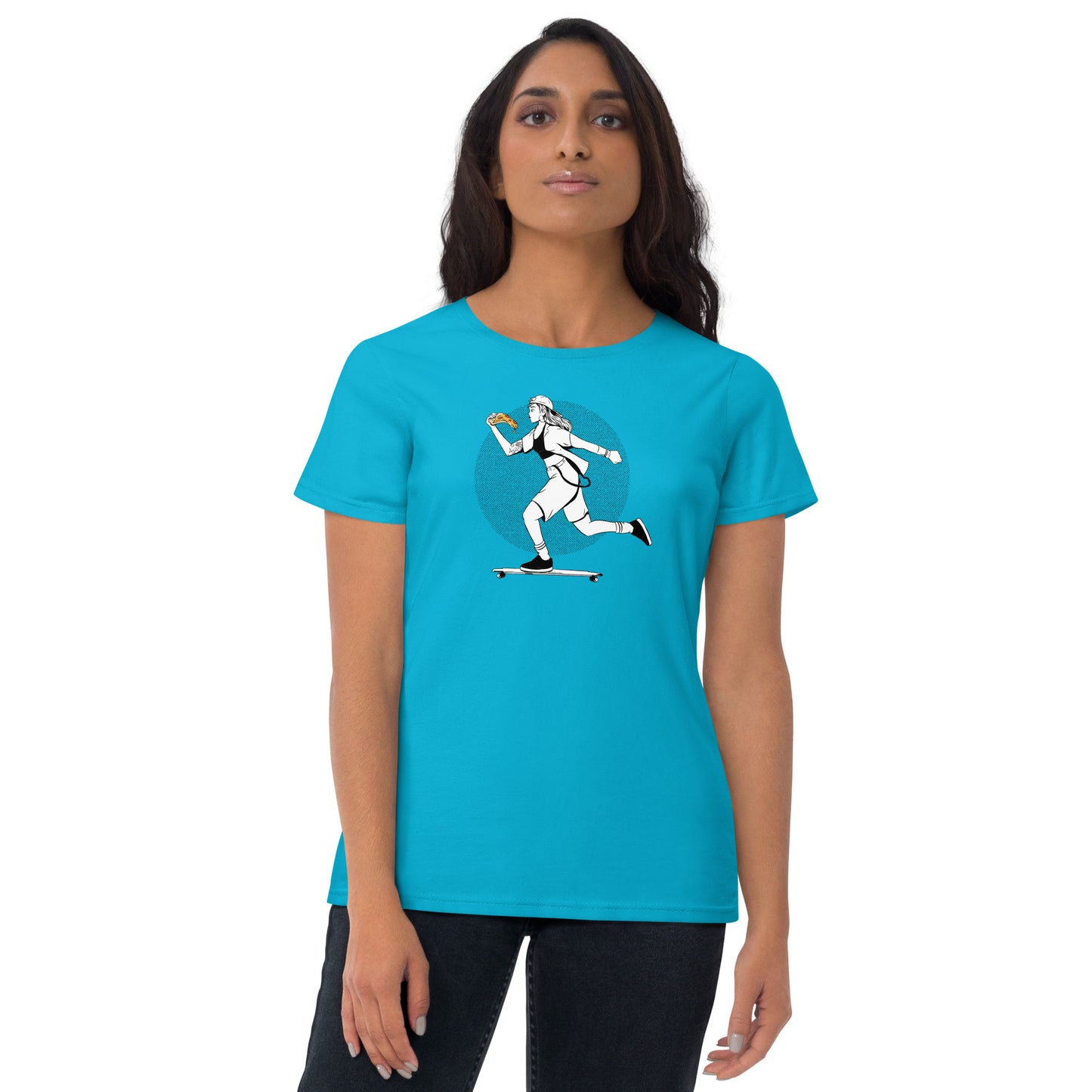 Longboarding Pizza Women's Short Sleeve T-Shirt