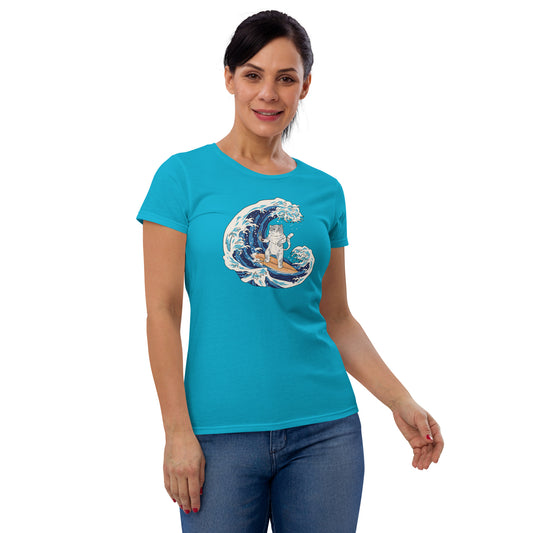Surfing Cat Women's Short Sleeve T-Shirt