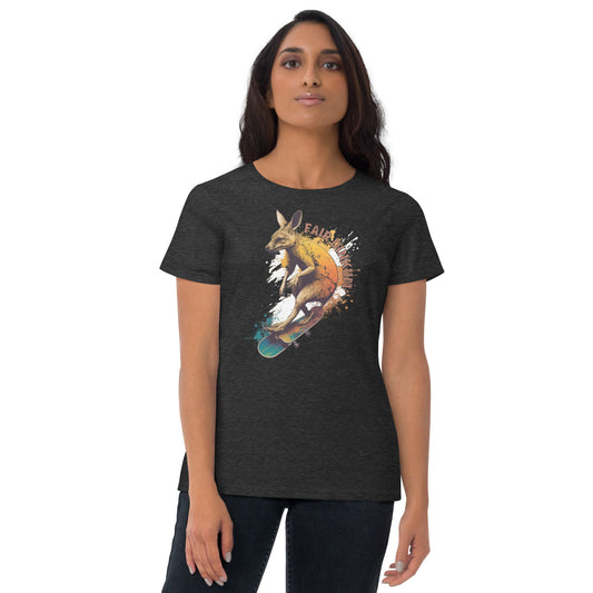 Fair Dinkum Skateboarding Kangaroo Women's Short Sleeve T-Shirt