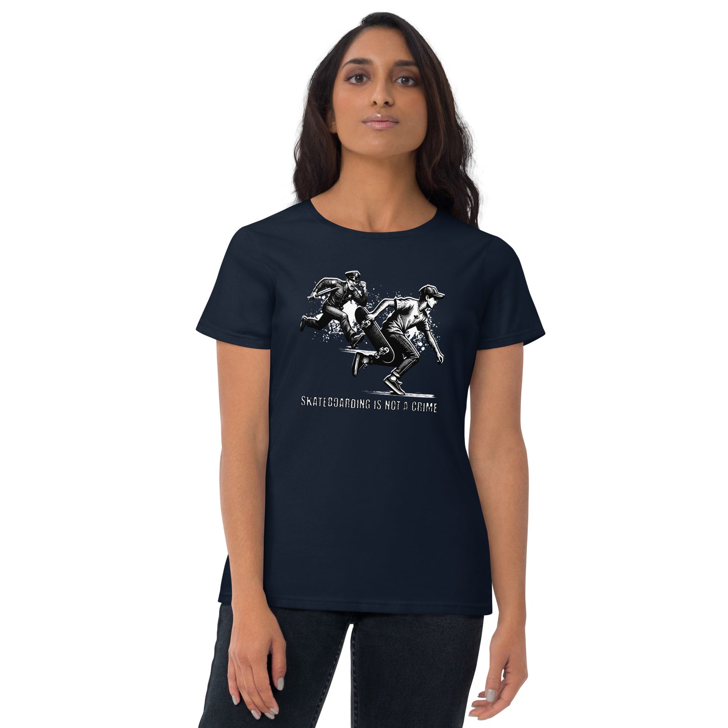 Skateboarding Is Not A Crime Women's Short Sleeve T-Shirt