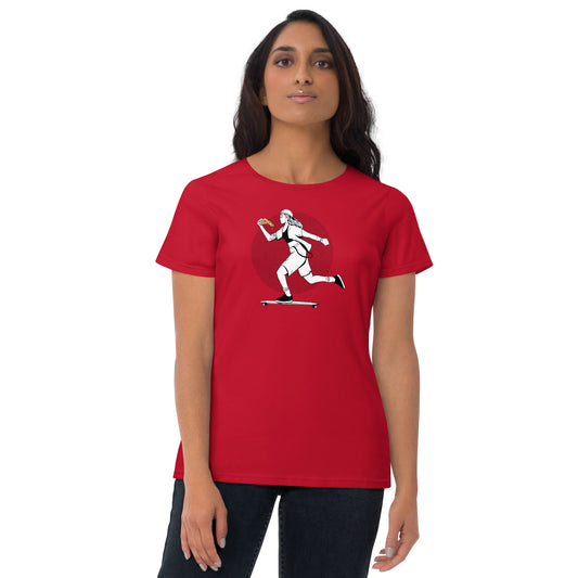 Longboarding Pizza Women's Short Sleeve T-Shirt