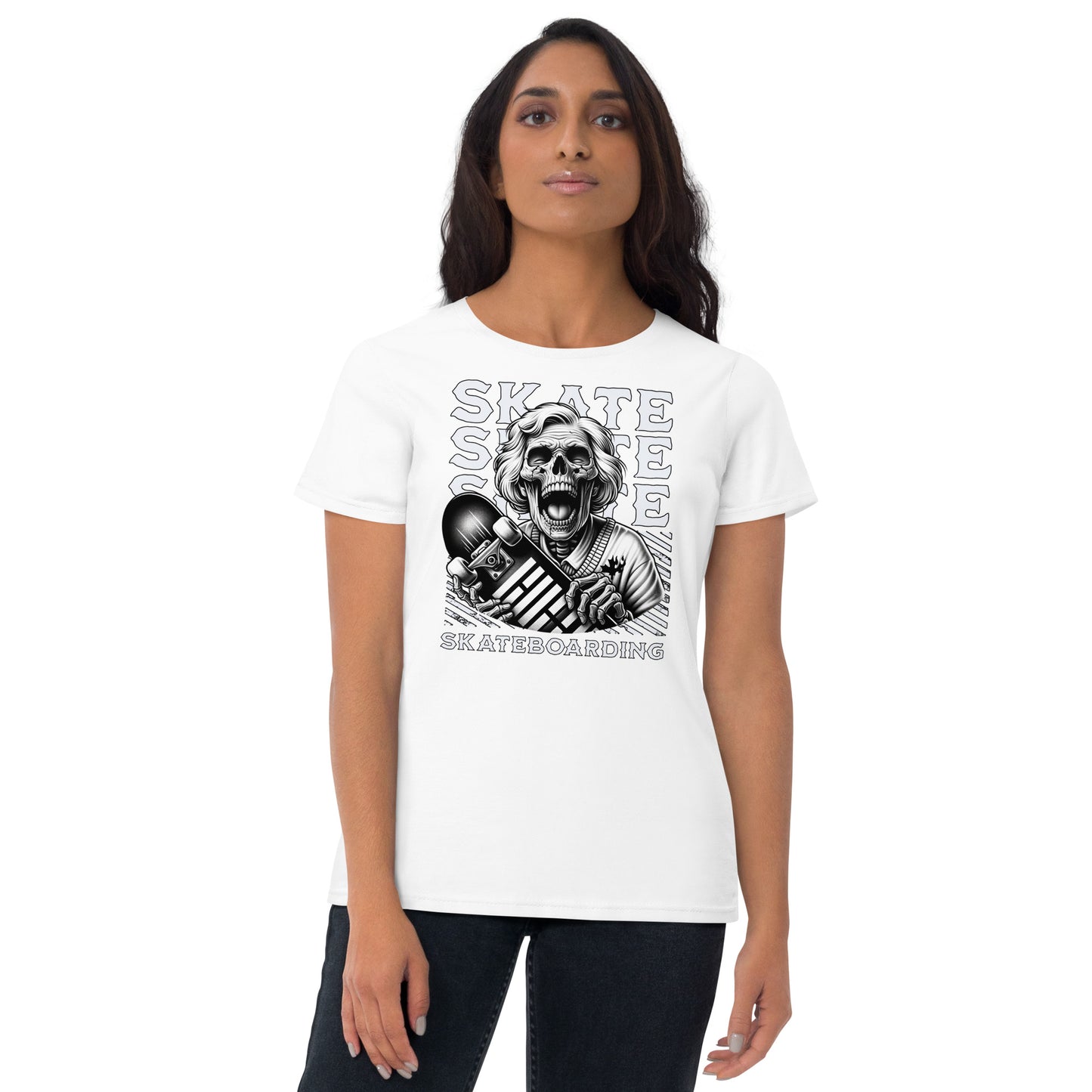 Screaming Skull Skateboarding Women's Short Sleeve T-Shirt