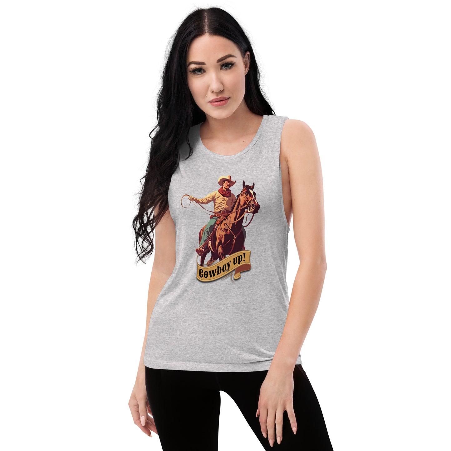 Cowboy Up! Ladies’ Muscle Tank