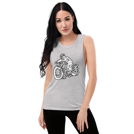 Skeleton Biker Ladies’ Muscle Tank