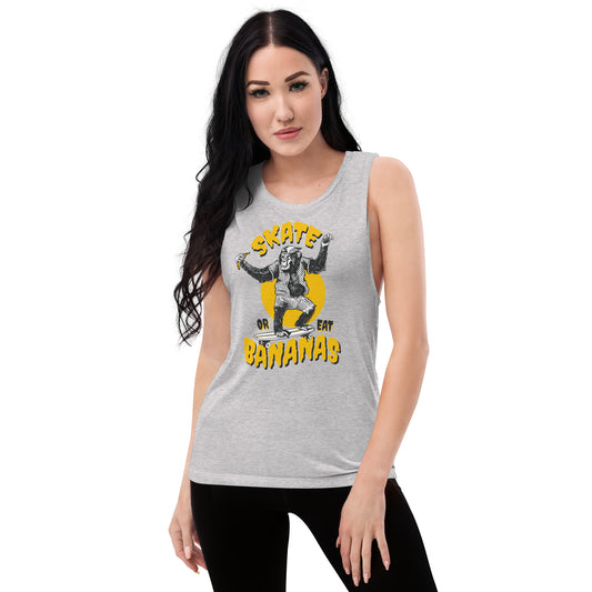 Skate Or Eat Bananas Ladies’ Muscle Tank