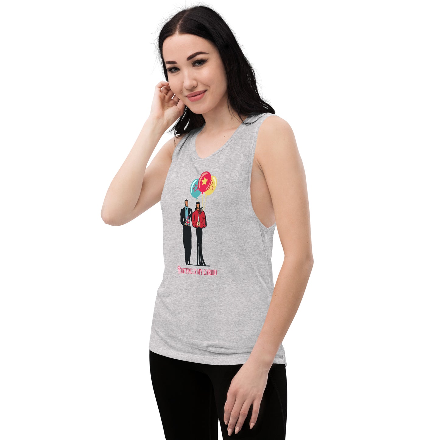 Partying is My Cardio Ladies’ Muscle Tank