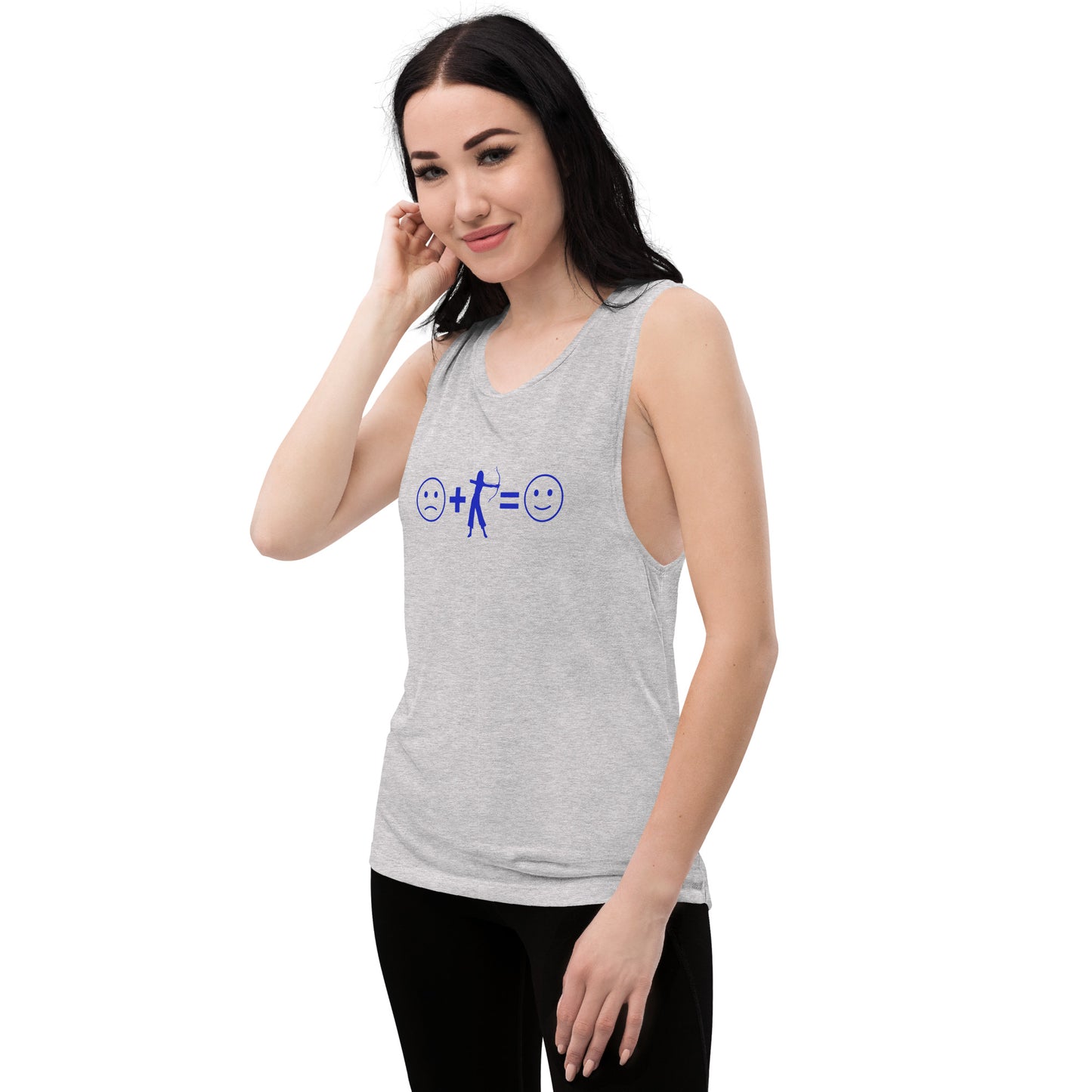 Archery Equals Happiness Ladies’ Muscle Tank