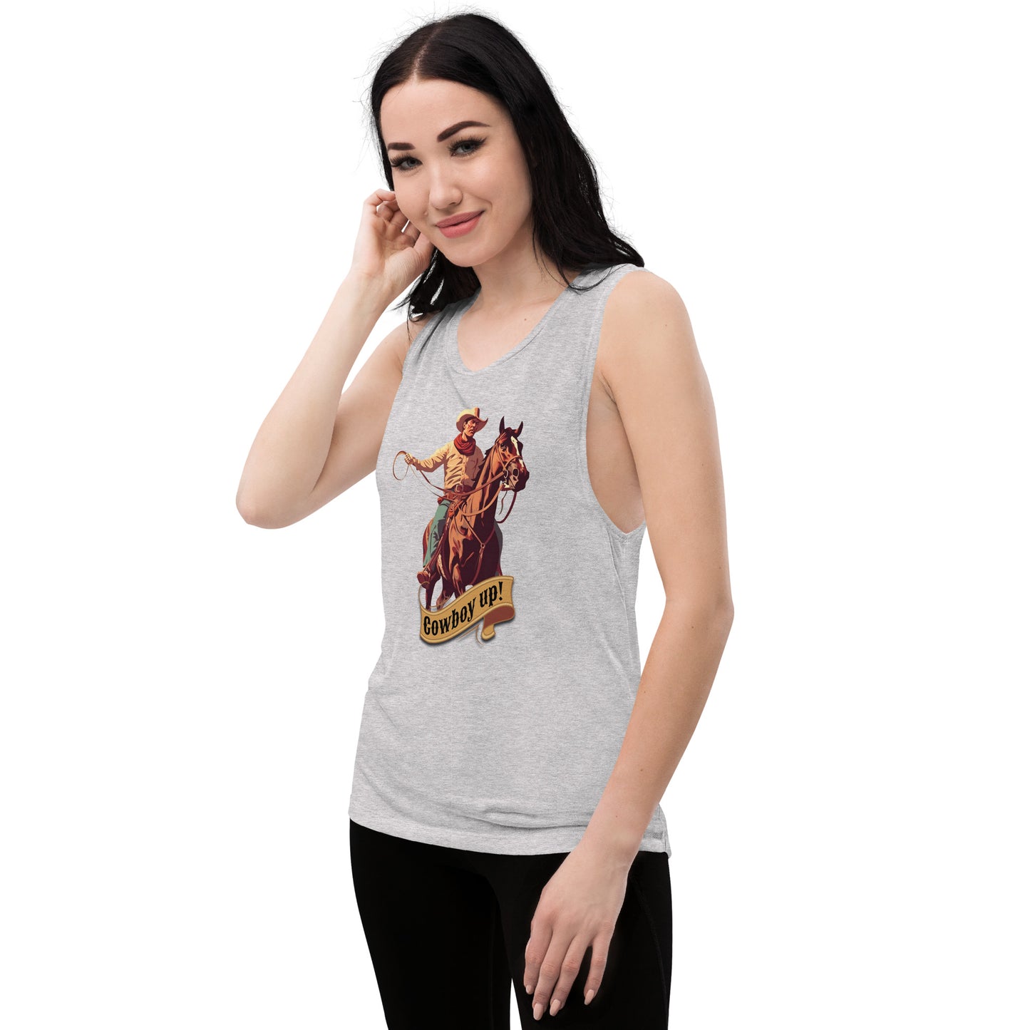 Cowboy Up! Ladies’ Muscle Tank