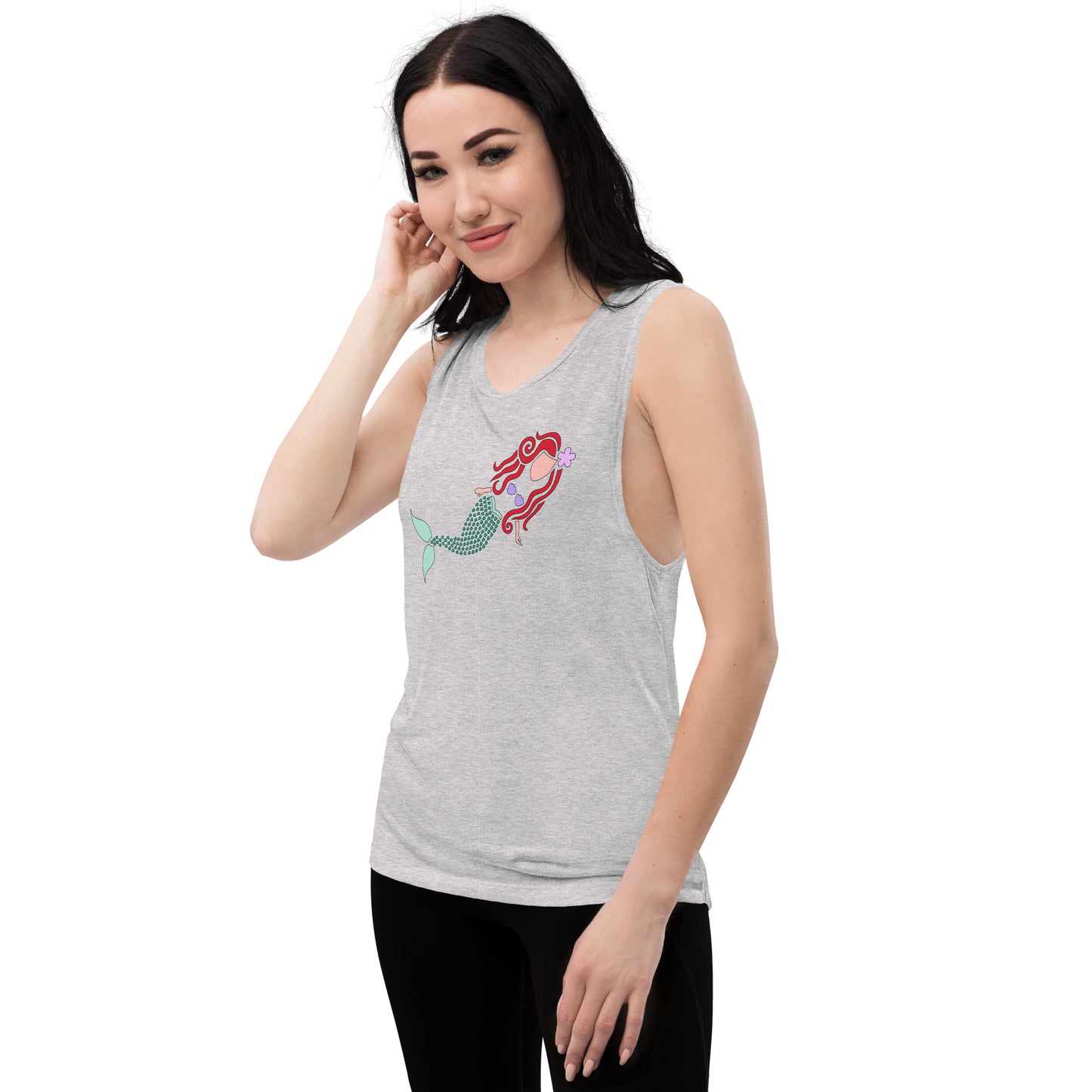 A Mermaid Under the Water Ladies’ Muscle Tank