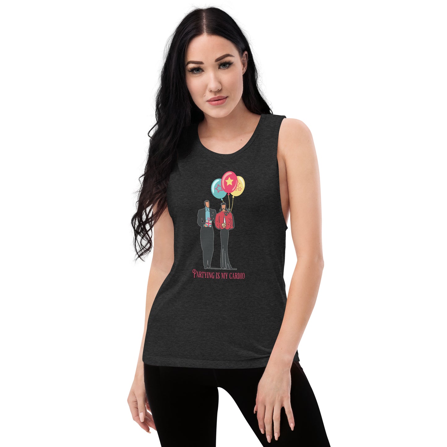 Partying is My Cardio Ladies’ Muscle Tank