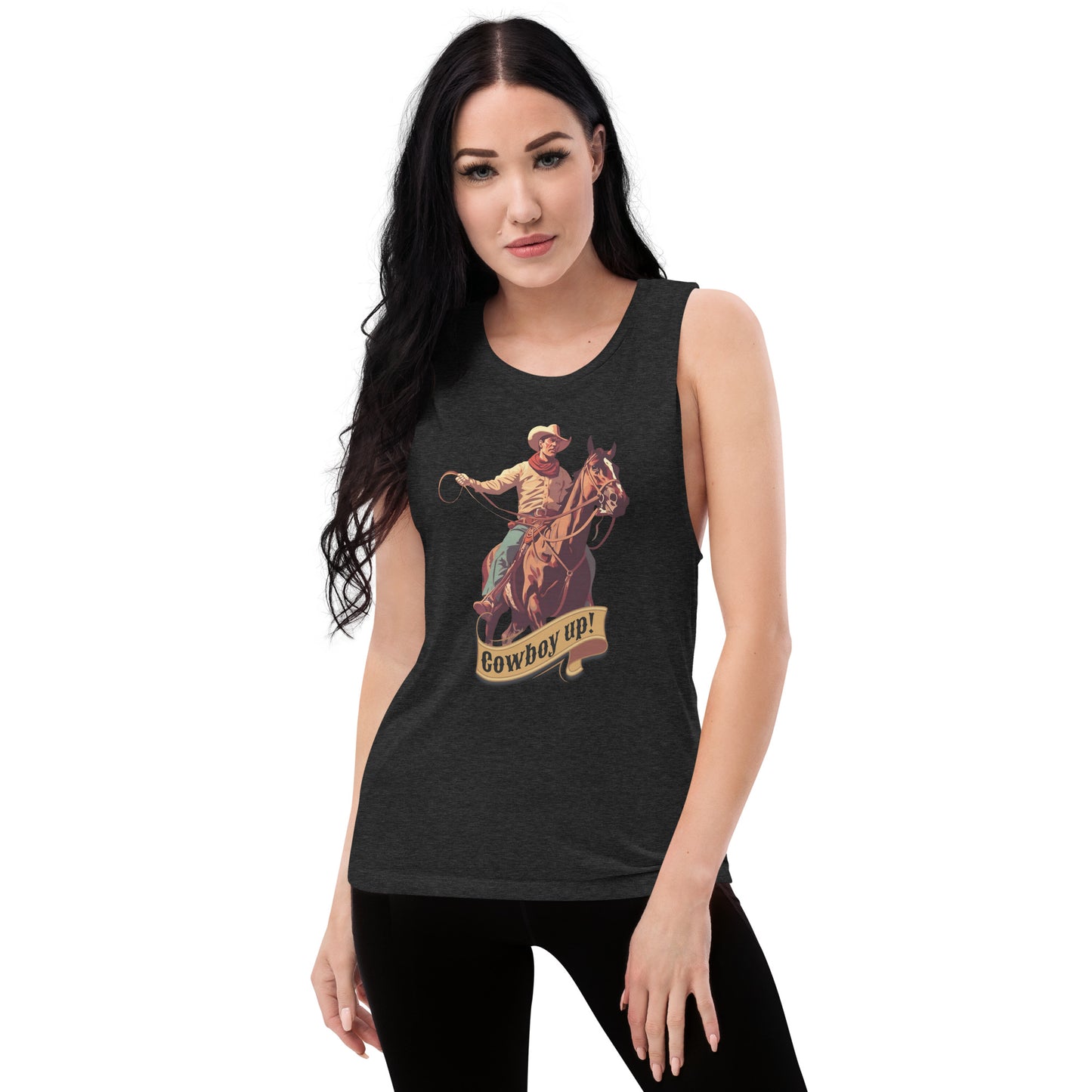 Cowboy Up! Ladies’ Muscle Tank