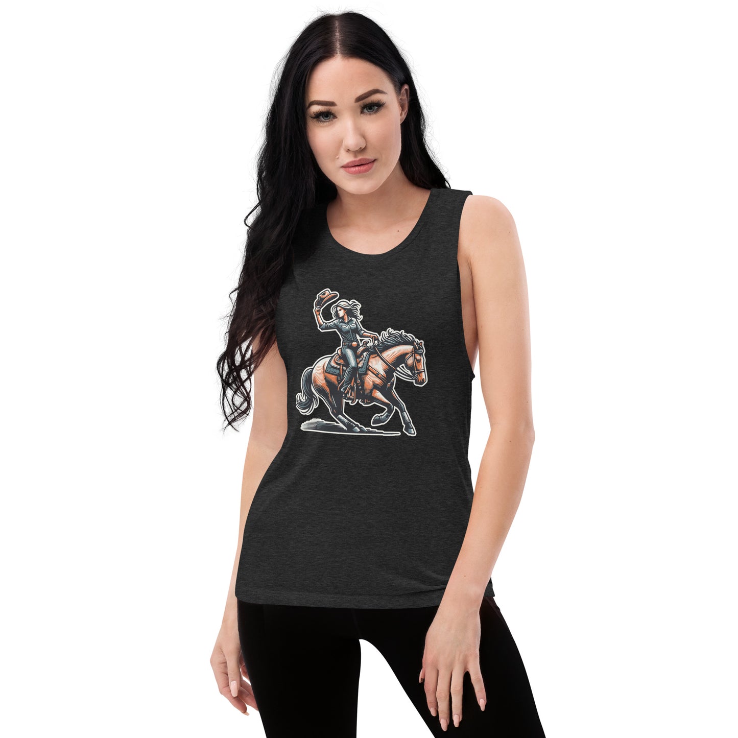 Cowgirl Yeehaw! Ladies’ Muscle Tank