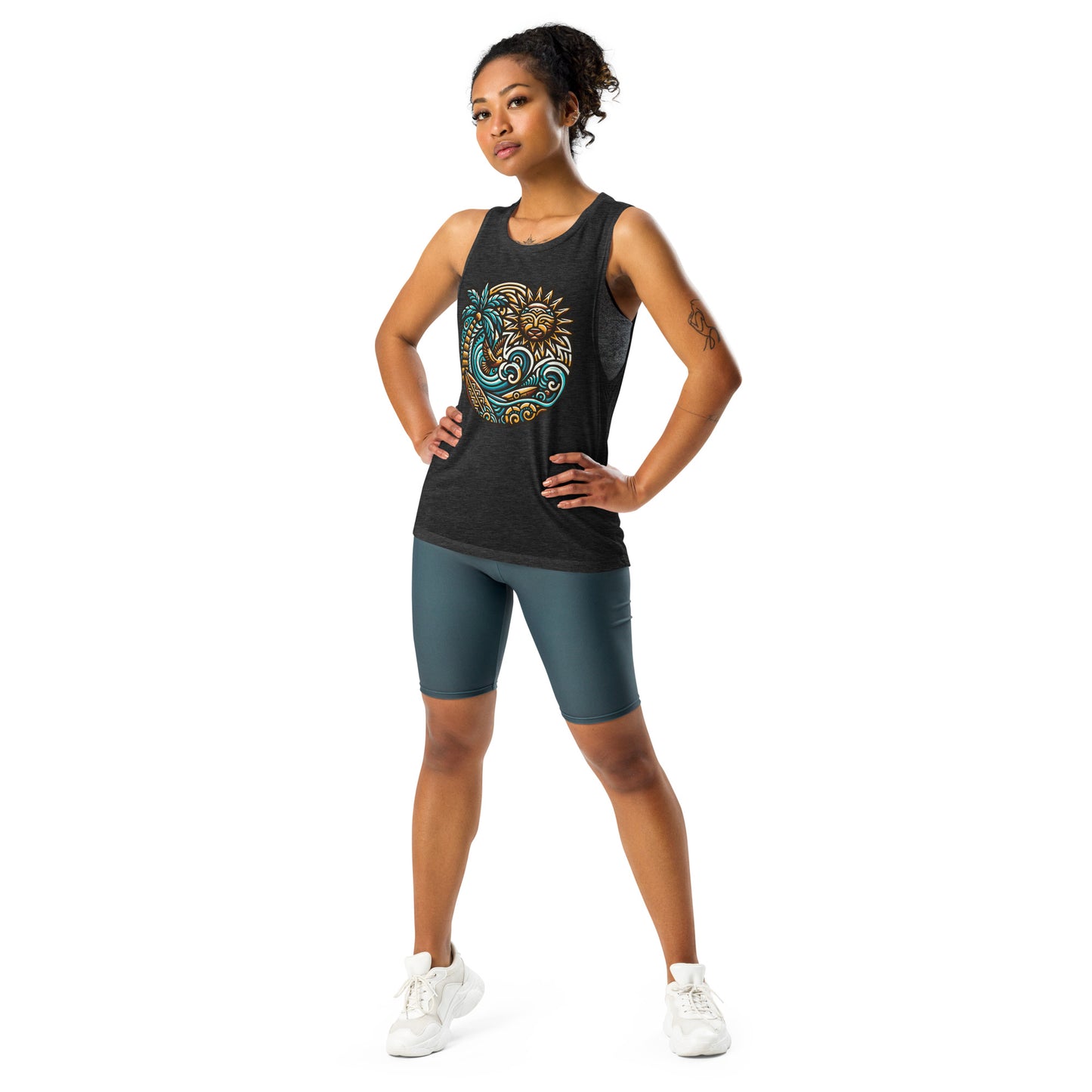 Tiki Beach Vibes Ladies’ Muscle Tank