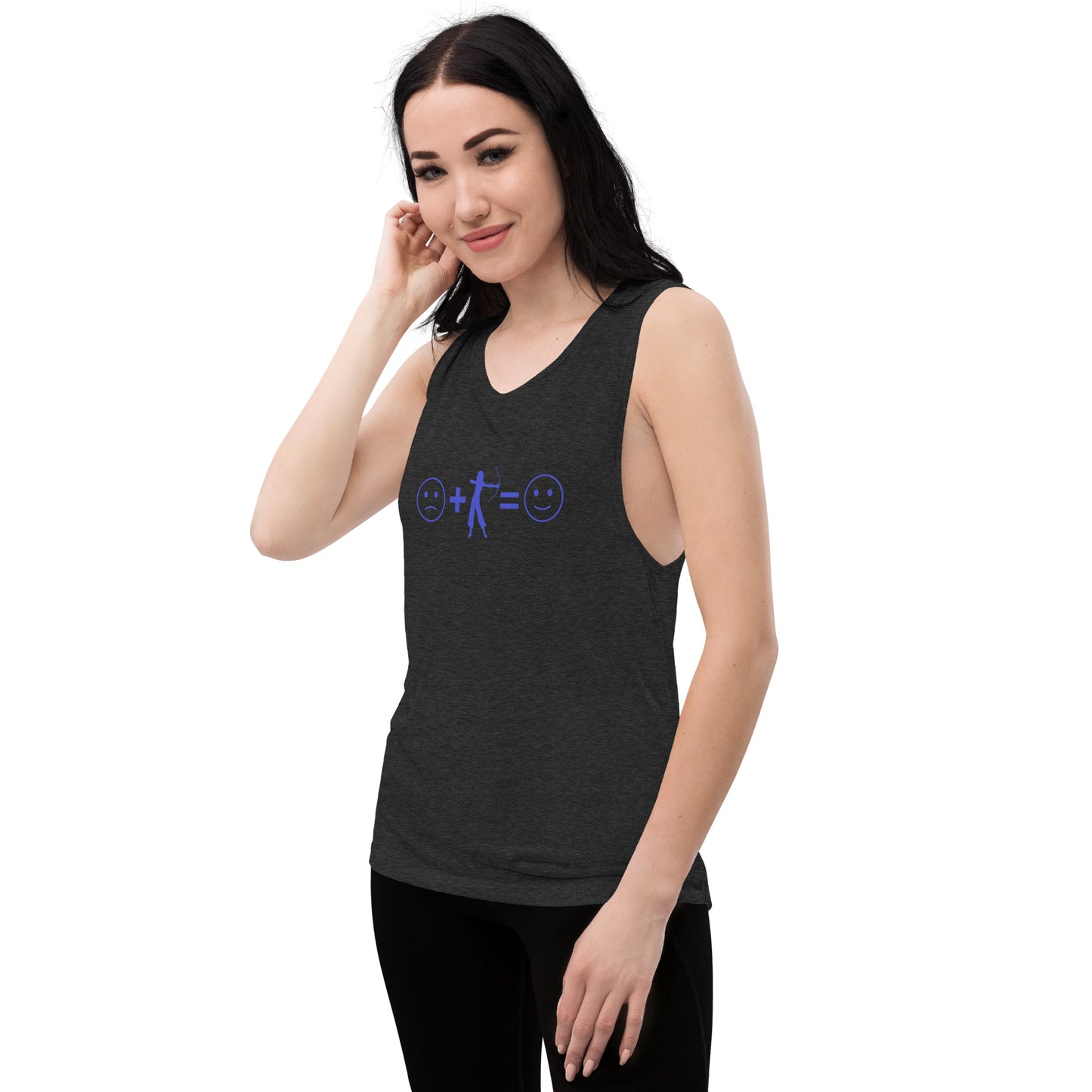 Archery Equals Happiness Ladies’ Muscle Tank