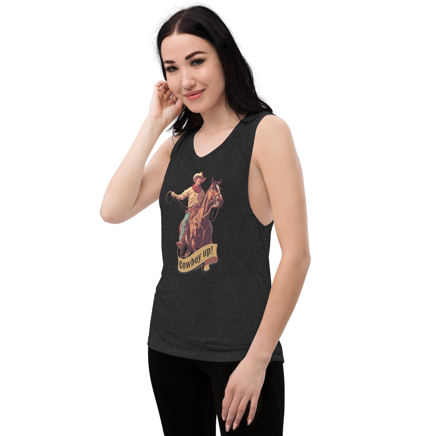 Cowboy Up! Ladies’ Muscle Tank