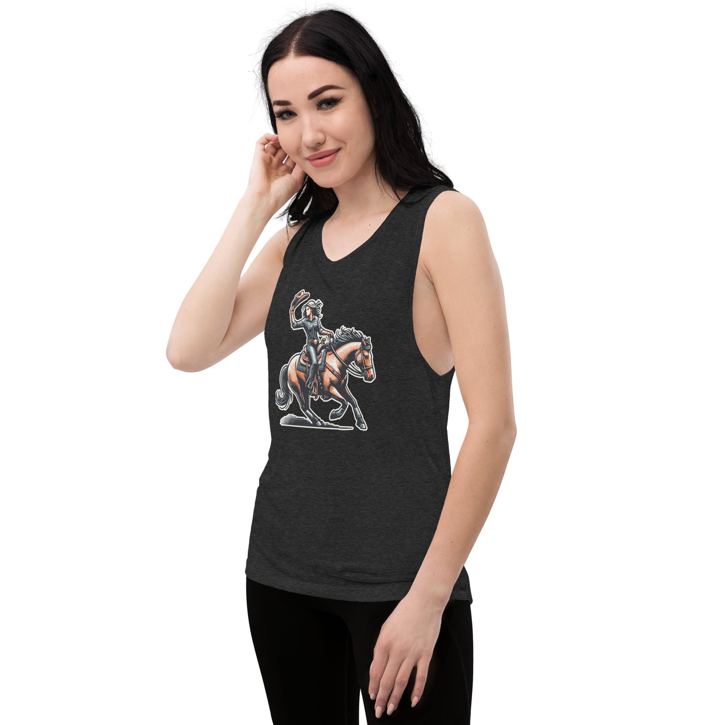 Cowgirl Yeehaw! Ladies’ Muscle Tank