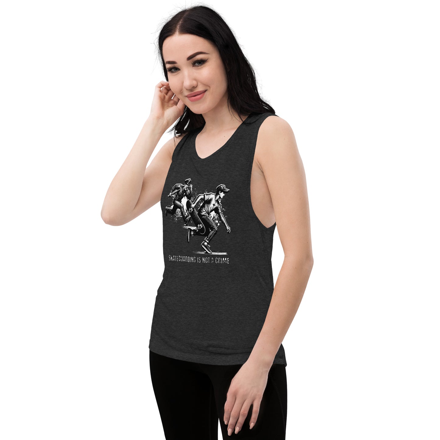 Skateboarding Is Not A Crime Ladies’ Muscle Tank