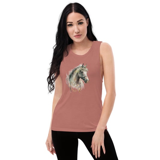 Whimsical Horse Ladies’ Muscle Tank