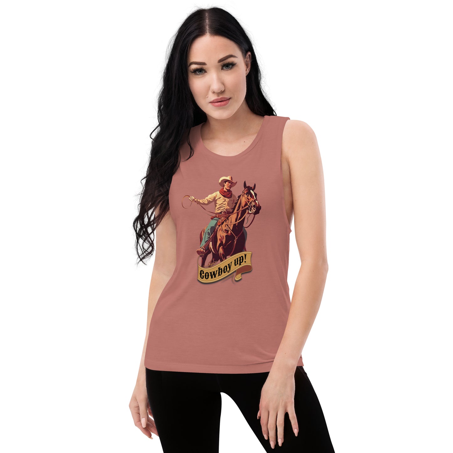 Cowboy Up! Ladies’ Muscle Tank