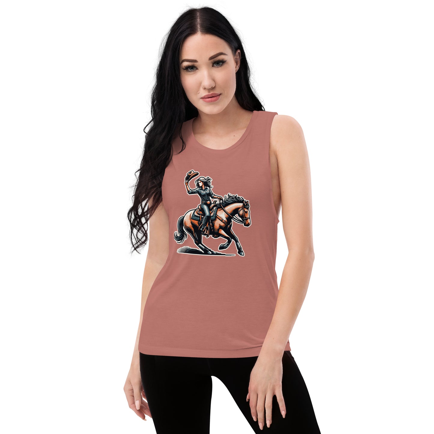 Cowgirl Yeehaw! Ladies’ Muscle Tank