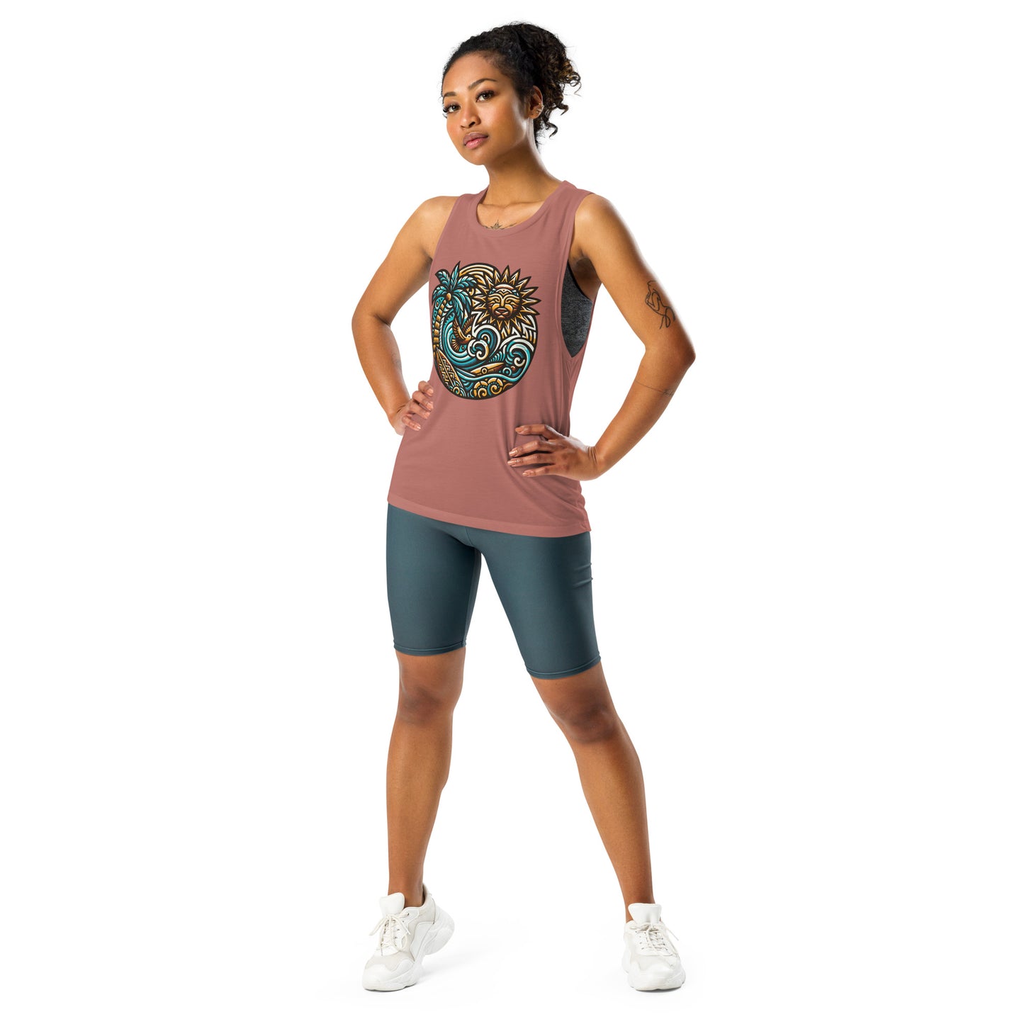 Tiki Beach Vibes Ladies’ Muscle Tank