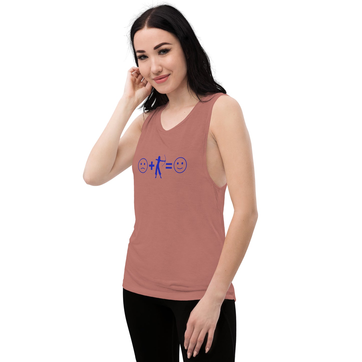 Archery Equals Happiness Ladies’ Muscle Tank