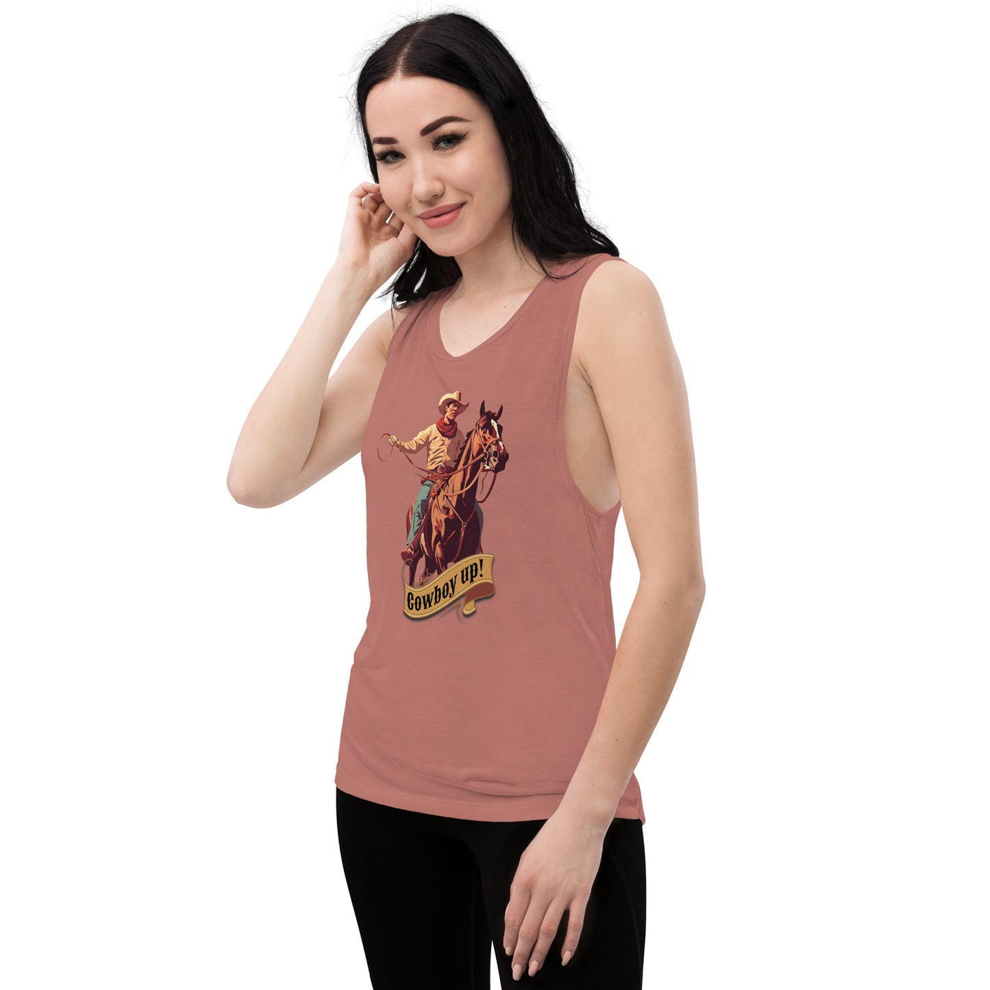 Cowboy Up! Ladies’ Muscle Tank