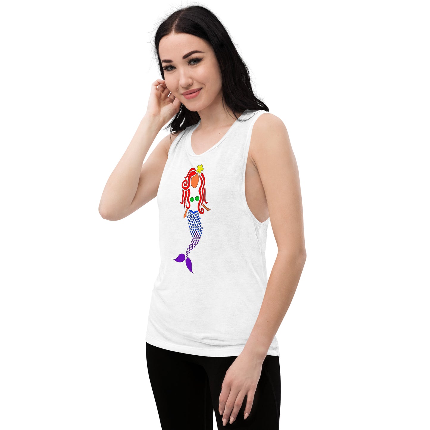 Rainbow Mermaid Ladies’ Muscle Tank