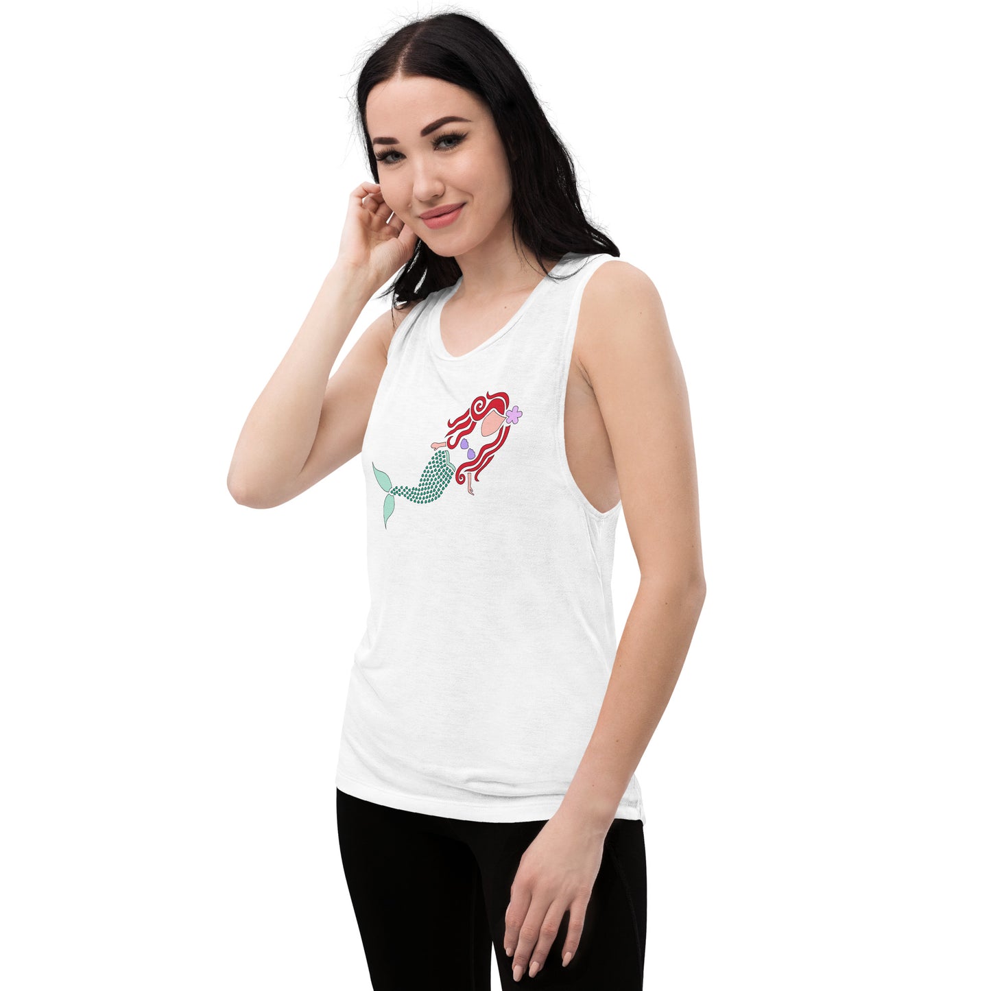 A Mermaid Under the Water Ladies’ Muscle Tank