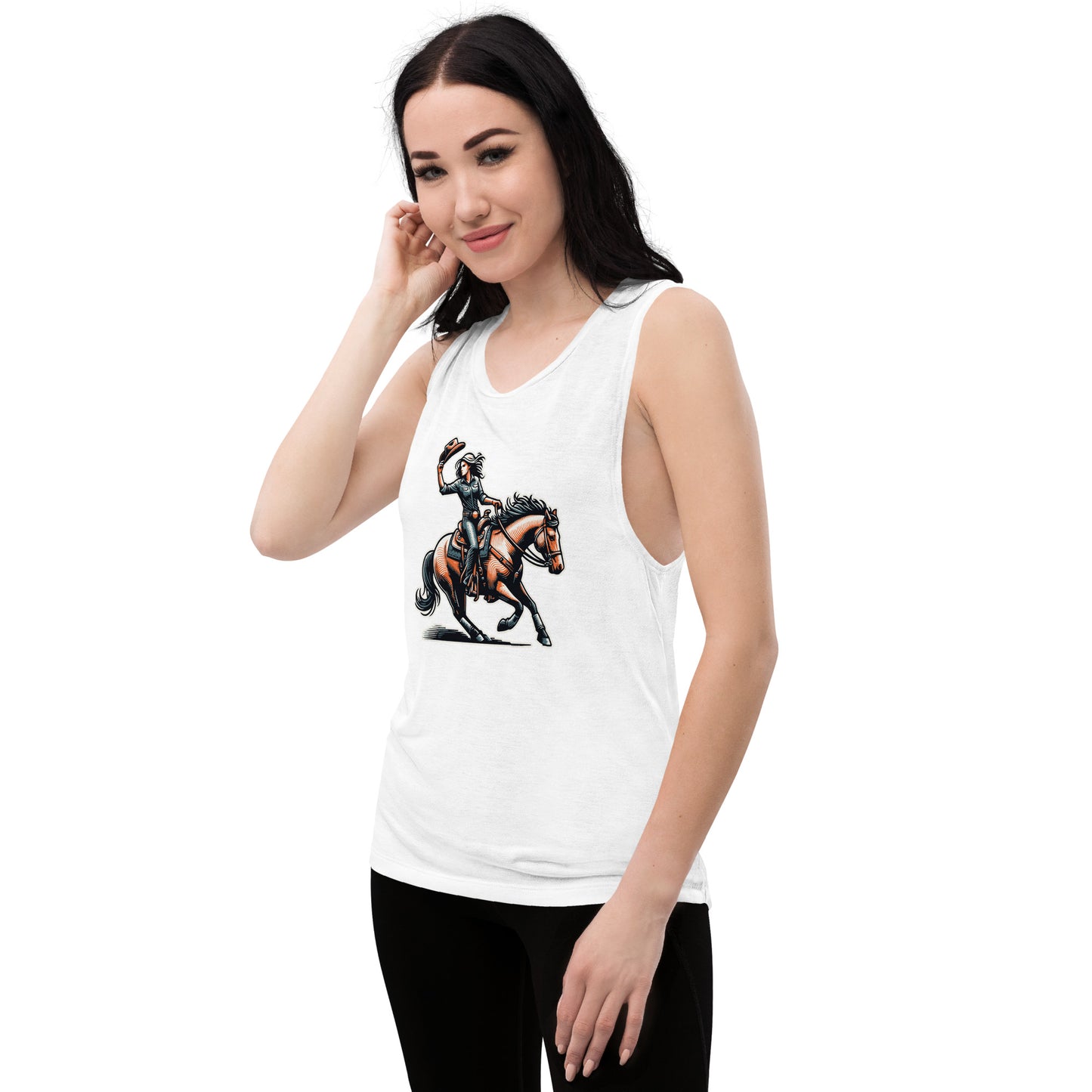 Cowgirl Yeehaw! Ladies’ Muscle Tank