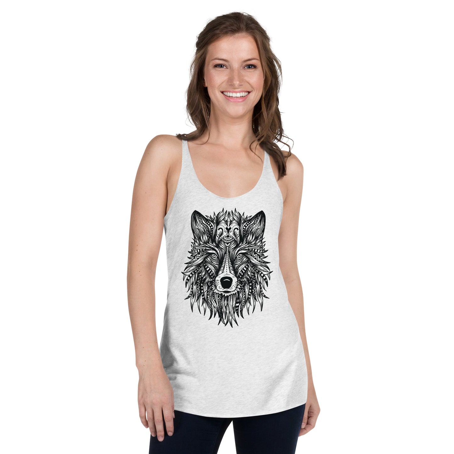 Wolf Mandala Women's Racerback Tank