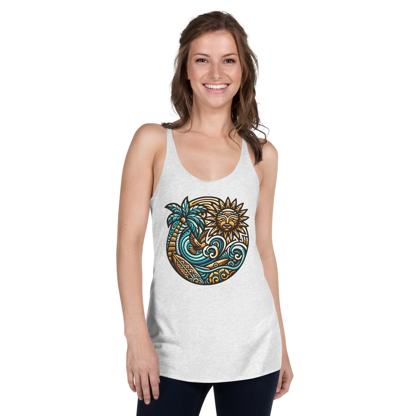 Tiki Beach Vibes Women's Racerback Tank