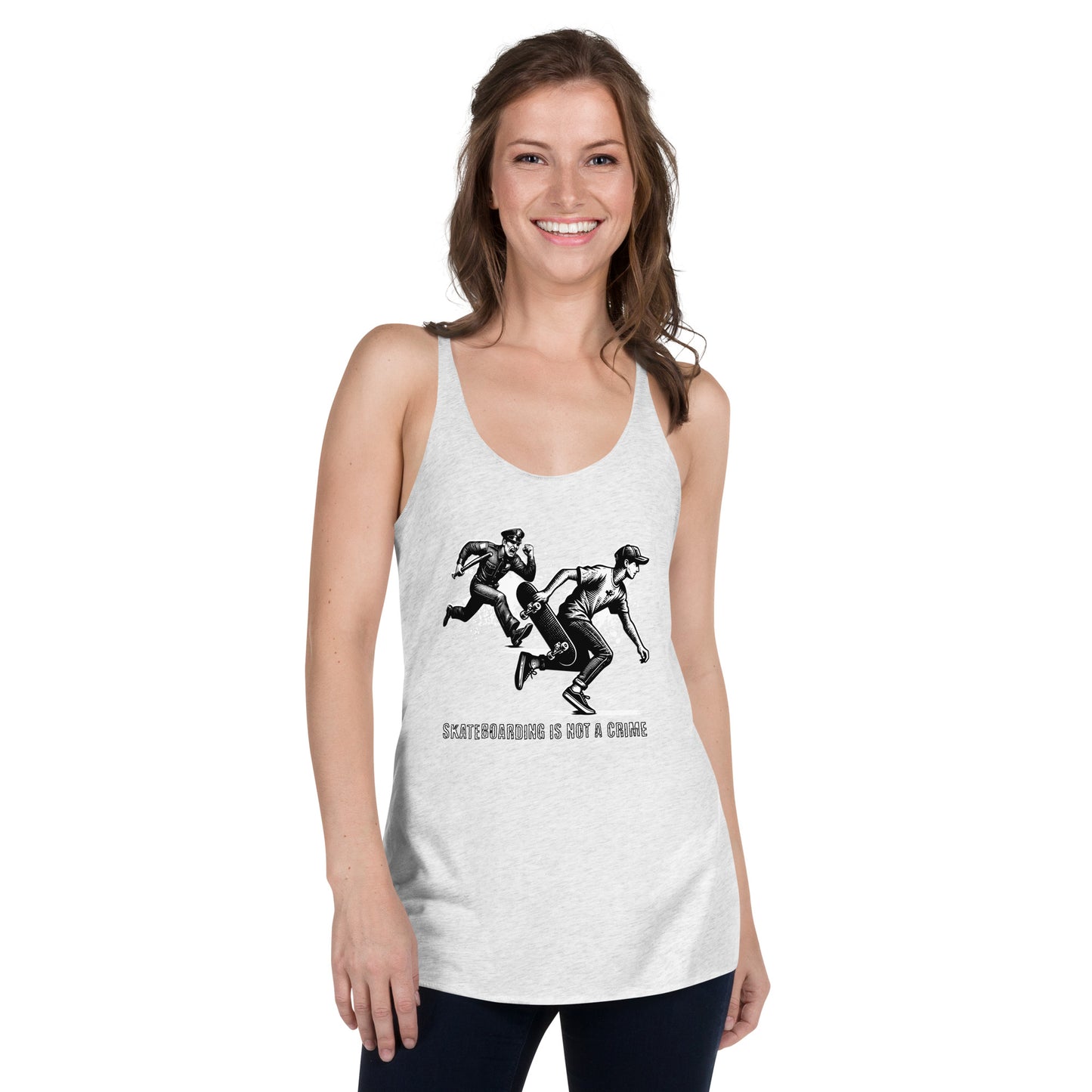 Skateboarding Is Not A Crime Women's Racerback Tank