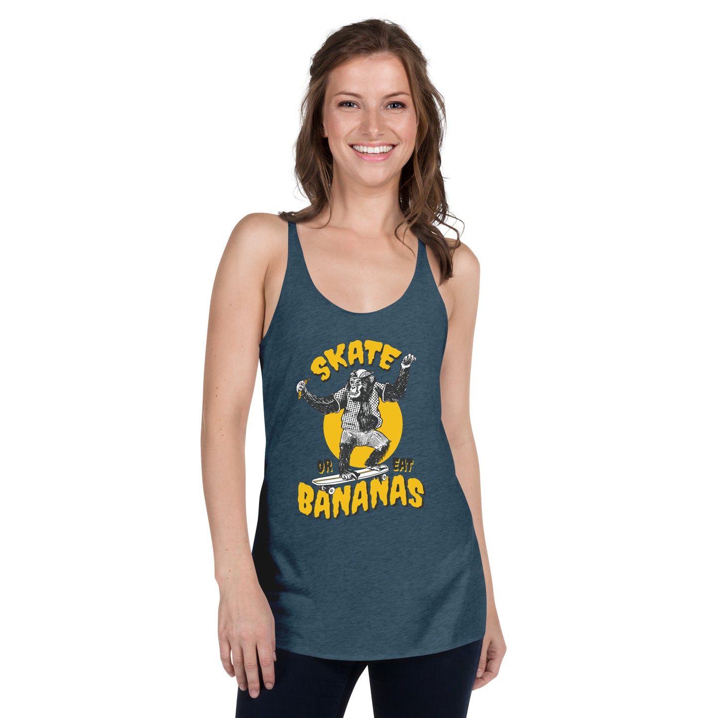 Skate Or Eat Bananas Women's Racerback Tank