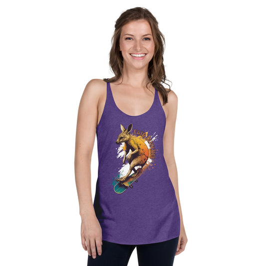 Fair Dinkum Skateboarding Kangaroo Women's Racerback Tank