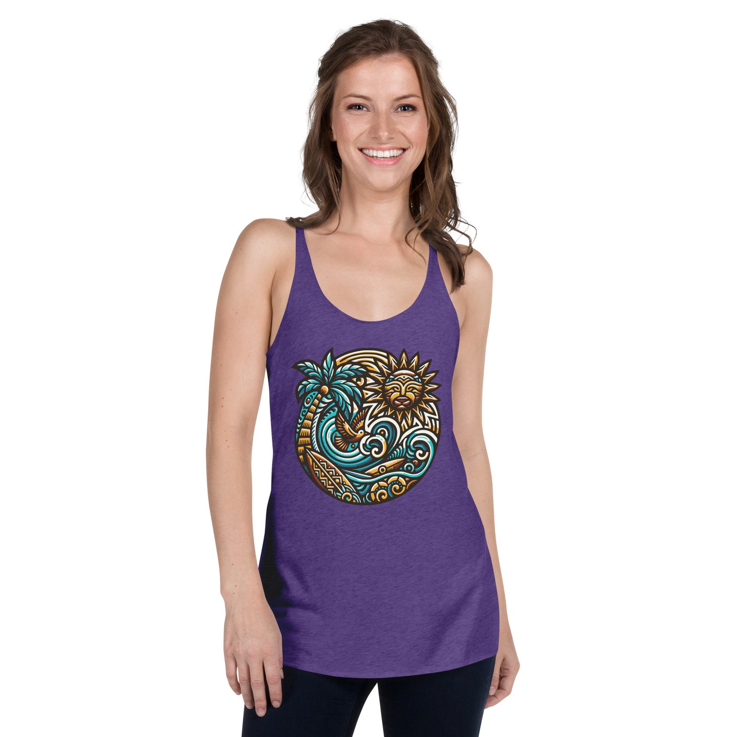 Tiki Beach Vibes Women's Racerback Tank