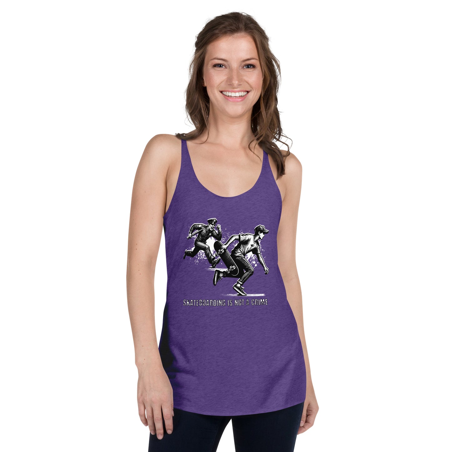 Skateboarding Is Not A Crime Women's Racerback Tank