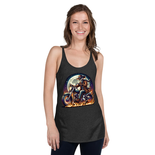 Moonlight Skeleton Cowboy Biker Women's Racerback Tank