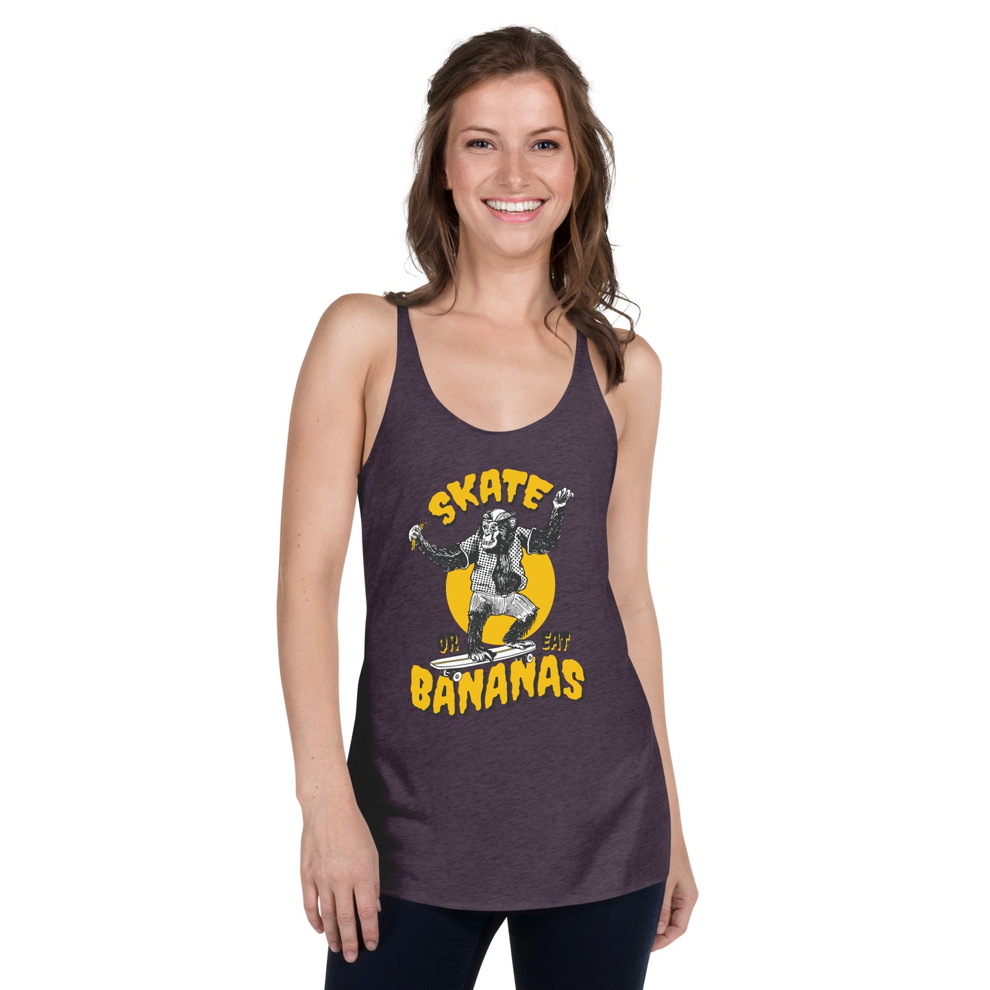 Skate Or Eat Bananas Women's Racerback Tank